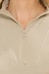 Long Tall Sally Beige Brown Waffle Quarter Zip Lounge Top - Size 22-24 Image 4