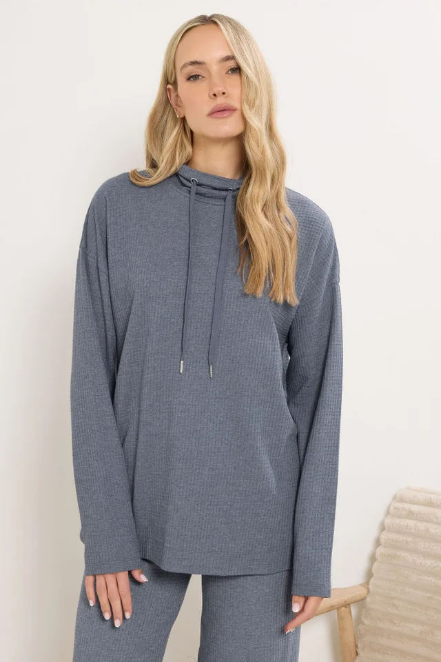 Long Tall Sally Denim Blue Waffle Lounge Top