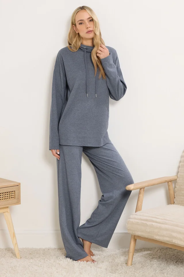 Long Tall Sally Denim Blue Waffle Lounge Top