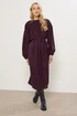 Long Tall Sally Purple Shirred Long Sleeve Midi Dress - 10 Image 3