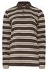 Long Tall Sally Chocolate Brown Striped Jersey Polo Top - Size 14 Image 5