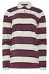 Long Tall Sally Ivory White Striped Jersey Polo Top - Size 20 Image 5