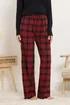 Long Tall Sally Black & Red Cotton Check Pyjama Bottoms - Size 18-20 Image 2