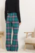 Long Tall Sally Turquoise Green Cotton Check Pyjama Bottoms - Size 18-20 Image 4