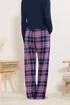 Long Tall Sally Purple Cotton Check Pyjama Bottoms - Size 22-24 Image 4