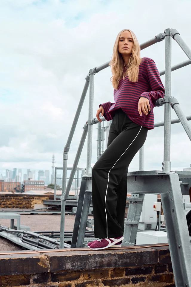 Long Tall Sally Black Striped Wide Leg Leggings