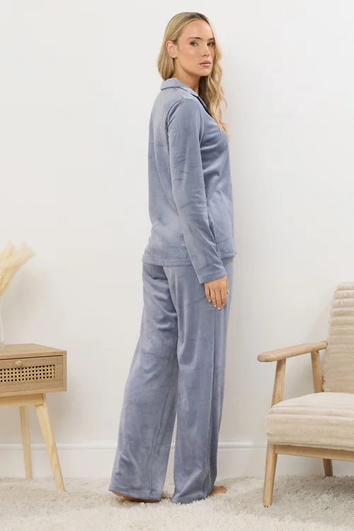 Long Tall Sally Blue Super Luxe Touch Pyjama Set - Size 22-24 Image 3