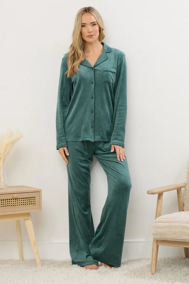 Long Tall Sally Green Super Luxe Touch Pyjama Set