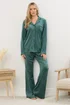 Long Tall Sally Green Super Luxe Touch Pyjama Set - Size 18-20 Image 1