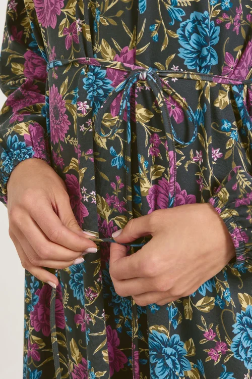 Long Tall Sally Black Floral Belted Maxi Dress - 16 Image 4