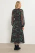 Long Tall Sally Black Chiffon Floral Maxi Dress - 12 Image 4