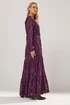 Long Tall Sally Purple Jacquard Boho Maxi Dress - 12 Image 3