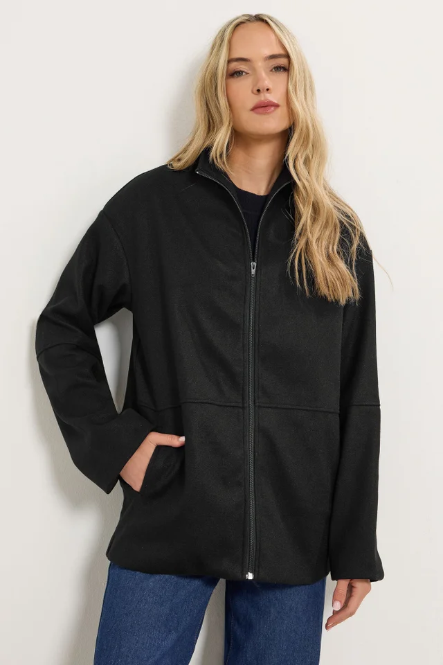 Long Tall Sally Black Funnel Neck Cosy Jacket