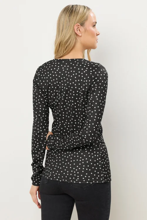 Long Tall Sally Black Spot Wrap Top - Size 20 Clothing Image 3