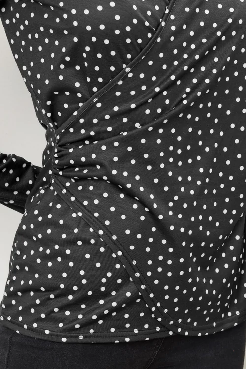 Long Tall Sally Black Spot Wrap Top - Size 20 Clothing Image 4