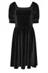 PixieGirl Petite Black Square Neck Velvet Dress - 8 Image 5