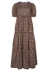 PixieGirl Petite Chocolate Brown Spot Tiered Dress - 12 Image 5