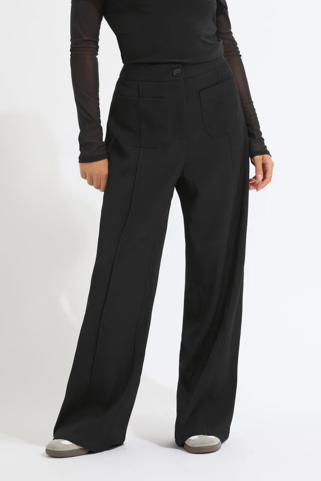 PixieGirl Petite Black Pocket Formal Trousers