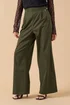 PixieGirl Petite Khaki Green Zip Pleated Trousers - 18 Image 2