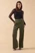 PixieGirl Petite Khaki Green Zip Pleated Trousers - 18 Image 1