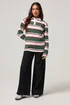 PixieGirl Petite Green & Red Striped Rugby T-Shirt - Size 10 Image 3