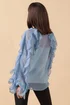 PixieGirl Petite Blue Chiffon Frill Blouse - Size 12 Image 3