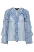PixieGirl Petite Blue Chiffon Frill Blouse - Size 12 Image 5
