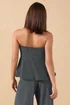 PixieGirl Petite Black Sparkle Peplum Bandeau Top - Size 16 Clothing Image 4