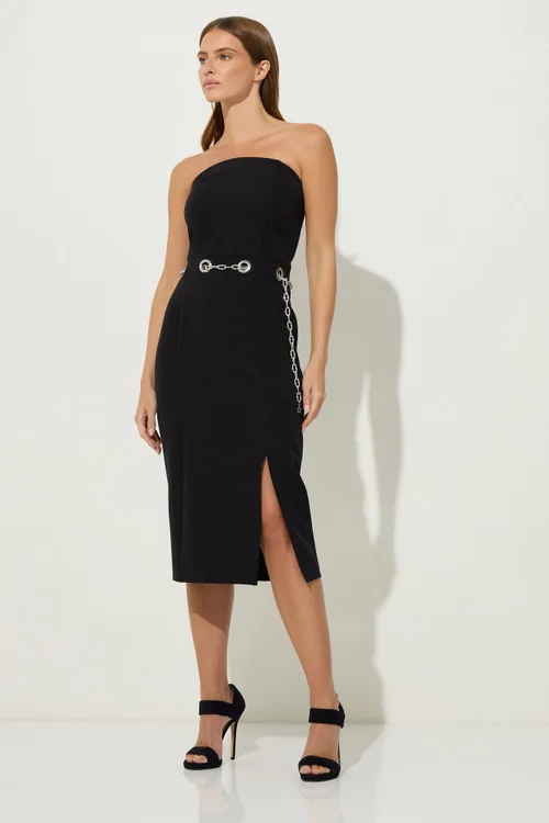 Star By Julien Macdonald Black Chain Bandeau Midi Dress - 20 Image 2