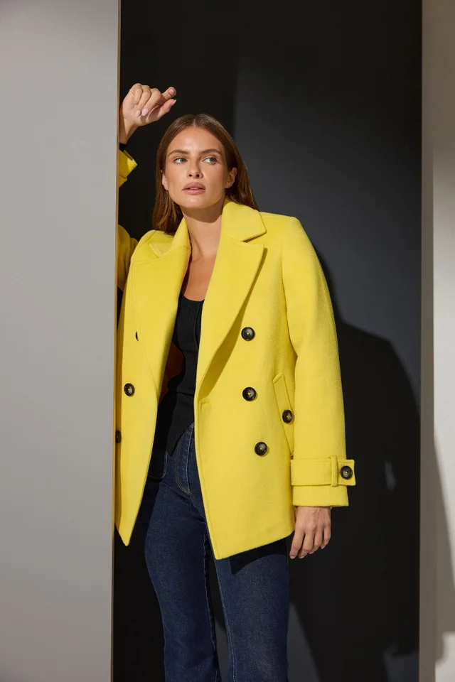 Star By Julien Macdonald Yellow Button Through Coat