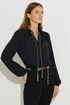 Star By Julien Macdonald Black Chain Blouse - Size 16 Clothing Image 2