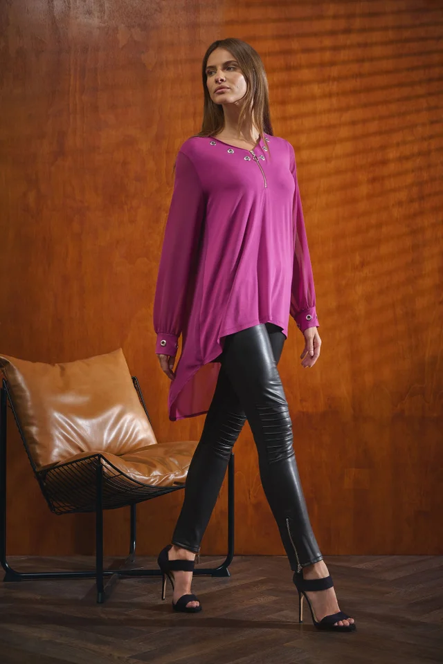 Star By Julien Macdonald Magenta Pink Eyelet Zip Top