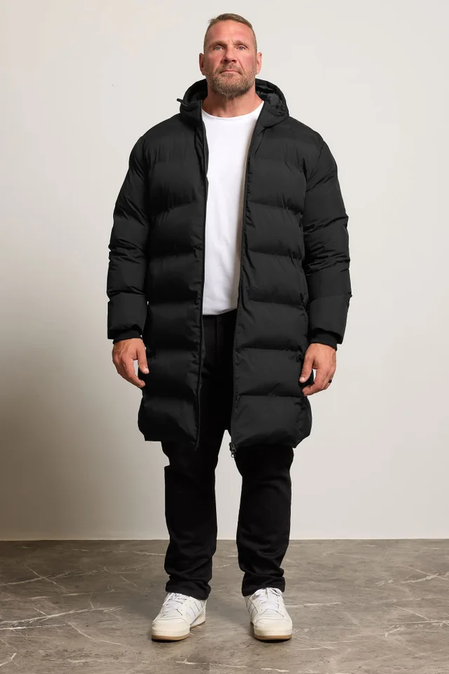 BadRhino Black Seamless Longline Puffer Jacket