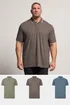 BadRhino 3 Pack Blue/Green/Brown Tipped Polo Shirt - XXL Image 1