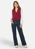 Yumi Burgundy Knitted Pullover Waistcoat - S Image 2