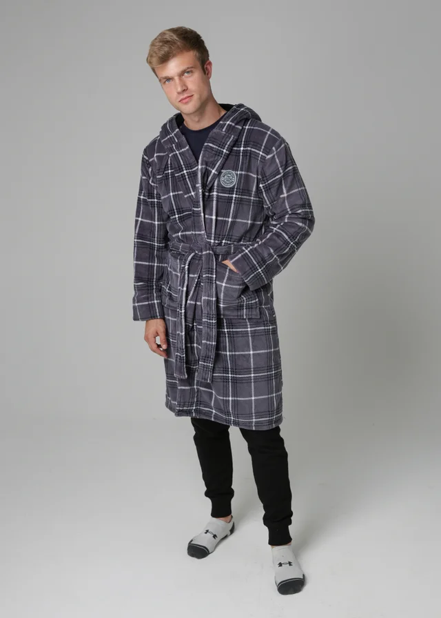 Tokyo Laundry Grey Check Print Dressing Gown