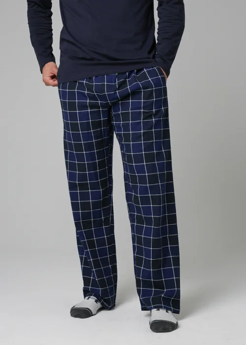 Tokyo Laundry Blue Cotton Checked Pyjama Trousers - Medium Image 1
