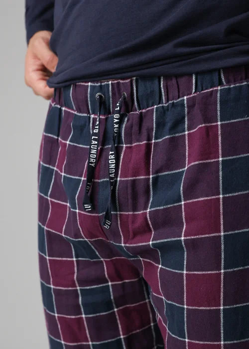 Tokyo Laundry Purple Cotton Checked Pyjama Trousers - XXL Image 3