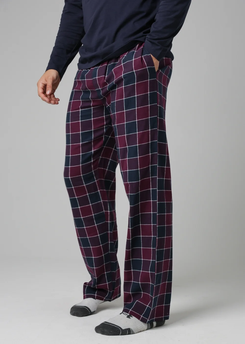 Tokyo Laundry Purple Cotton Checked Pyjama Trousers - XXL Image 1