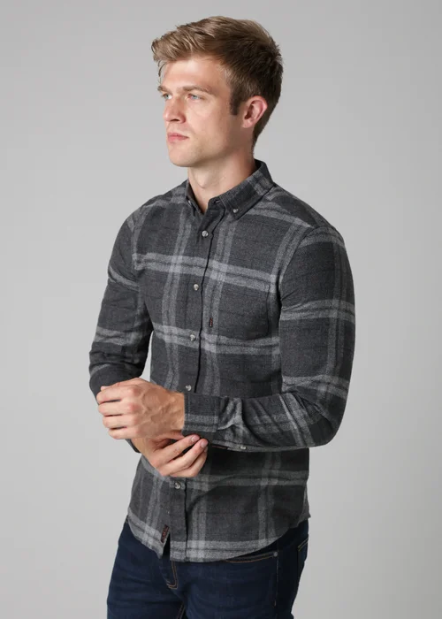 Tokyo Laundry Charcoal Cotton Printed Long Sleeve Shirt - Large Image 3