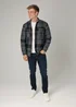 Tokyo Laundry Black Cotton Checked Long Sleeve Shirt with Sherpa Lining - Large Image 3