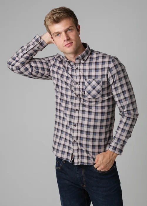 Tokyo Laundry Grey Cotton Printed Long Sleeve Shirt - Extra Large Image 1