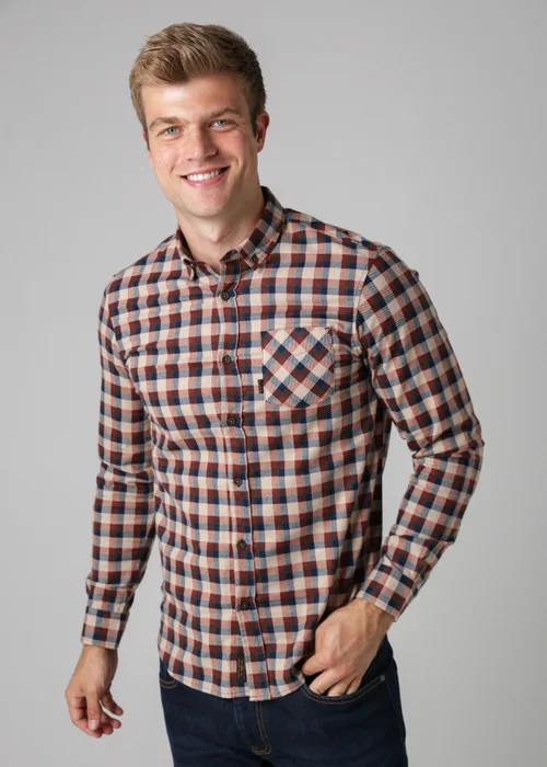 Tokyo Laundry Burgundy Cotton Printed Long Sleeve Shirt - Large Image 1