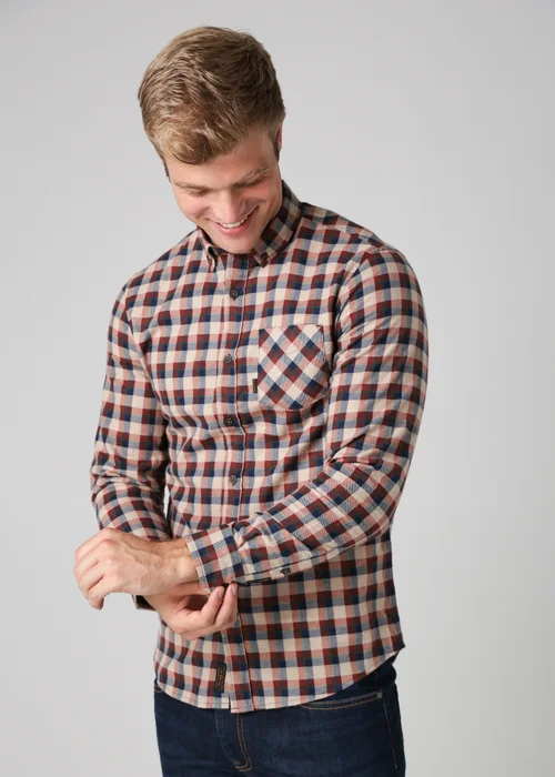 Tokyo Laundry Burgundy Cotton Printed Long Sleeve Shirt - Large Image 3