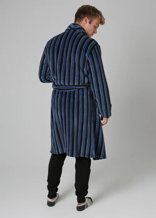 Tokyo Laundry Navy Plush Dressing Gown - Large Image 2