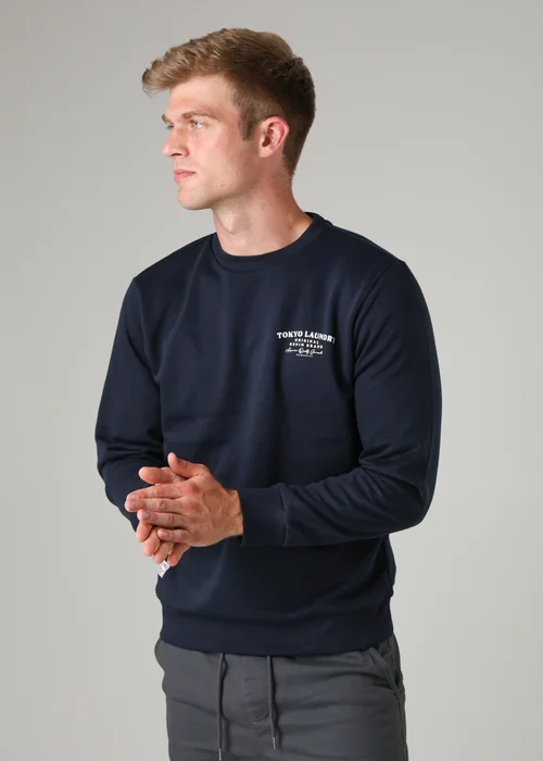 Tokyo Laundry Navy Cotton Blend Crew Neck Sweatshirt - L Image 1