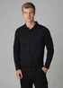 Tokyo Laundry Black Long Sleeve Cotton Polo Shirt - Large Image 1