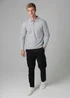 Tokyo Laundry Light Grey Long Sleeve Cotton Polo Shirt - Small Image 4