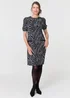 Izabel London Grey Animal Print Knee Length Shift Dress - 10 Image 4