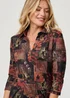Izabel London Brown Printed 3/4 Sleeve Collared Short Dress - 16 Image 3